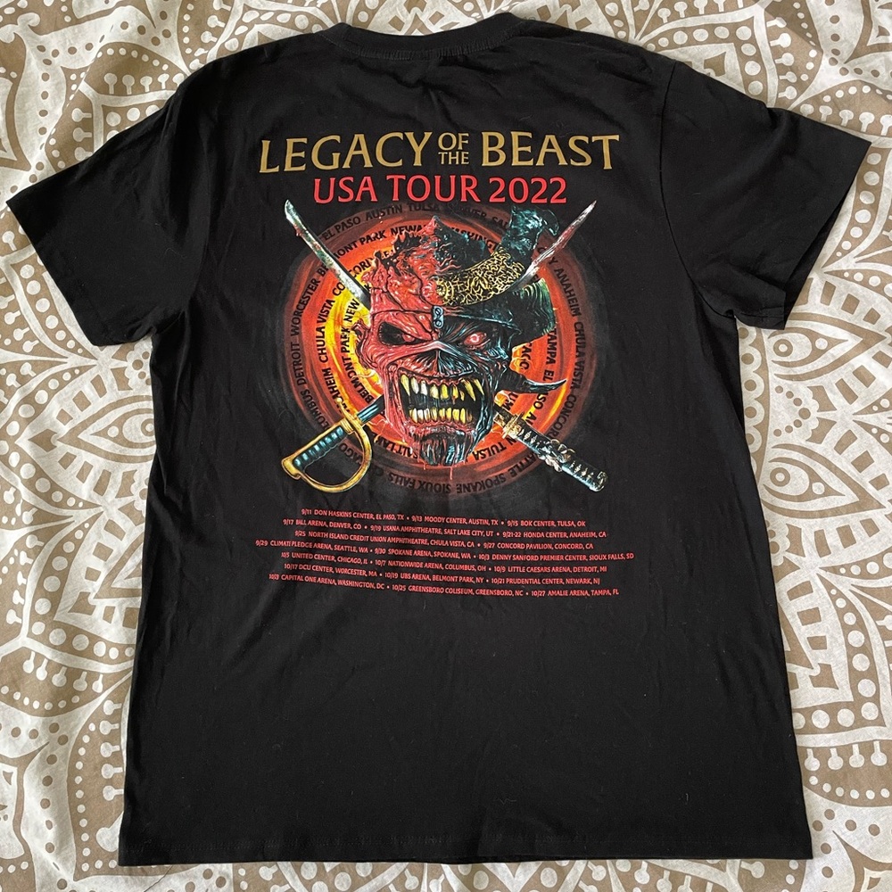 2022 Iron Maiden Concert Tour Merch Band Tee Shirt - Picture 3 of 7